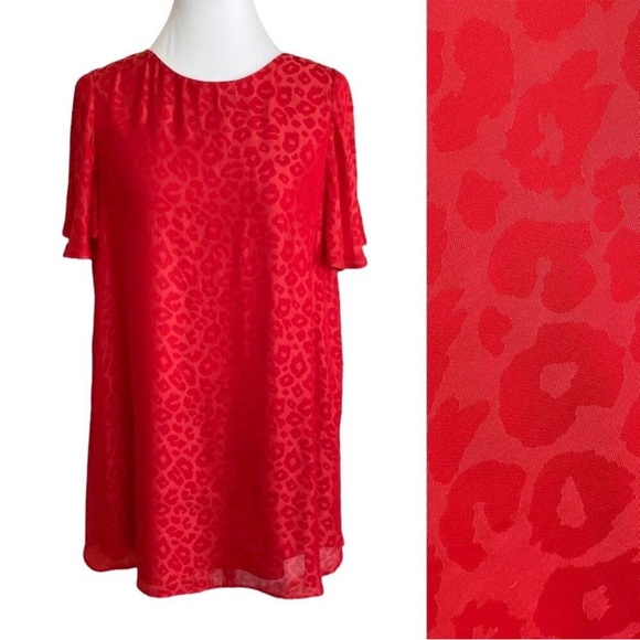 NWT Show Me Your Mumu Red Leopard Shift Dress | Small - Picture 1 of 9